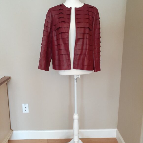Lafayette 148 Leather Tiered Jacket - Picture 6 of 14